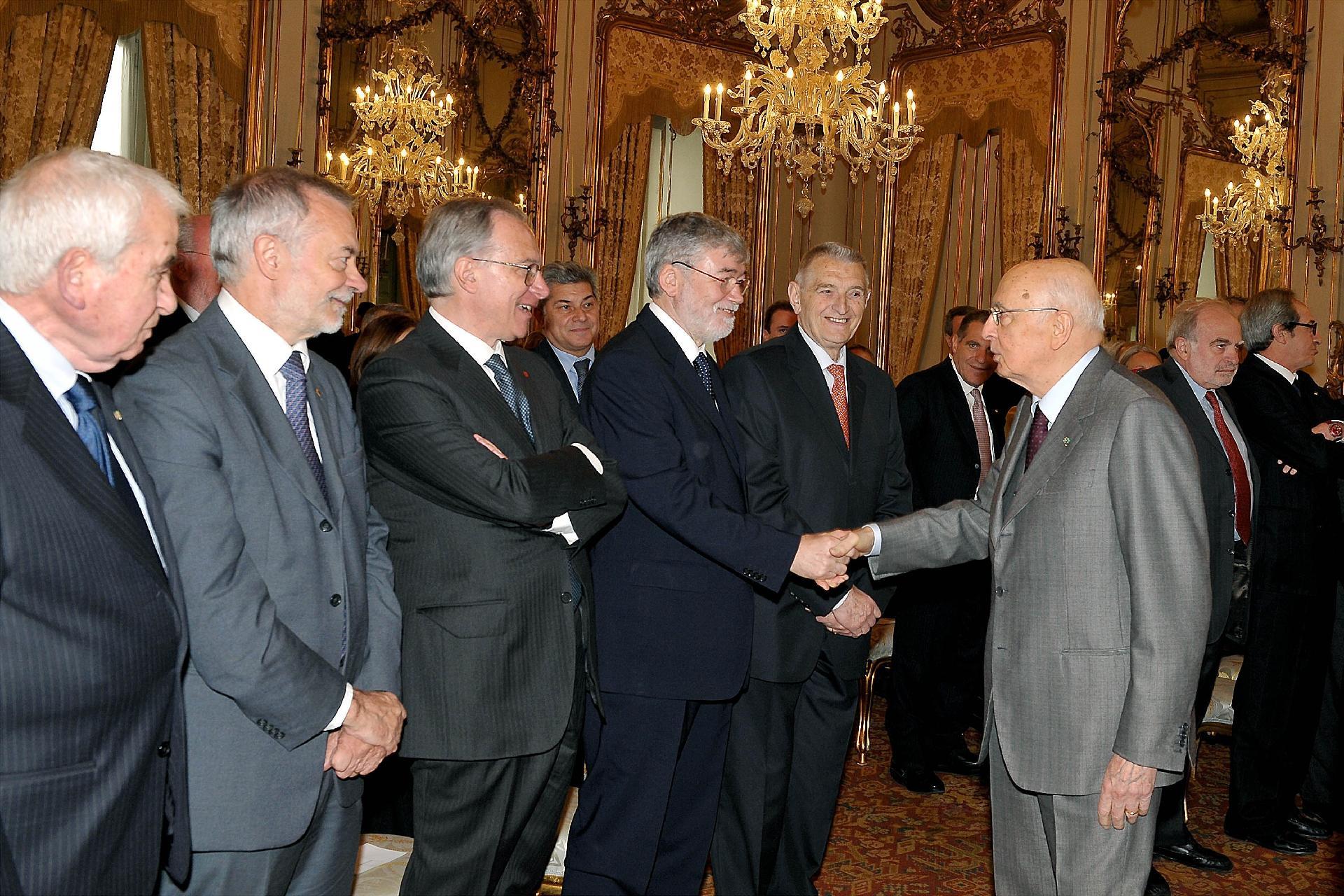 30 aprile 2011 Giorgio Napolitano incontra i Sindacati Confederali in occasione della celebrazione della Festa del Lavoro (Foto Presidenza della Repubblica)